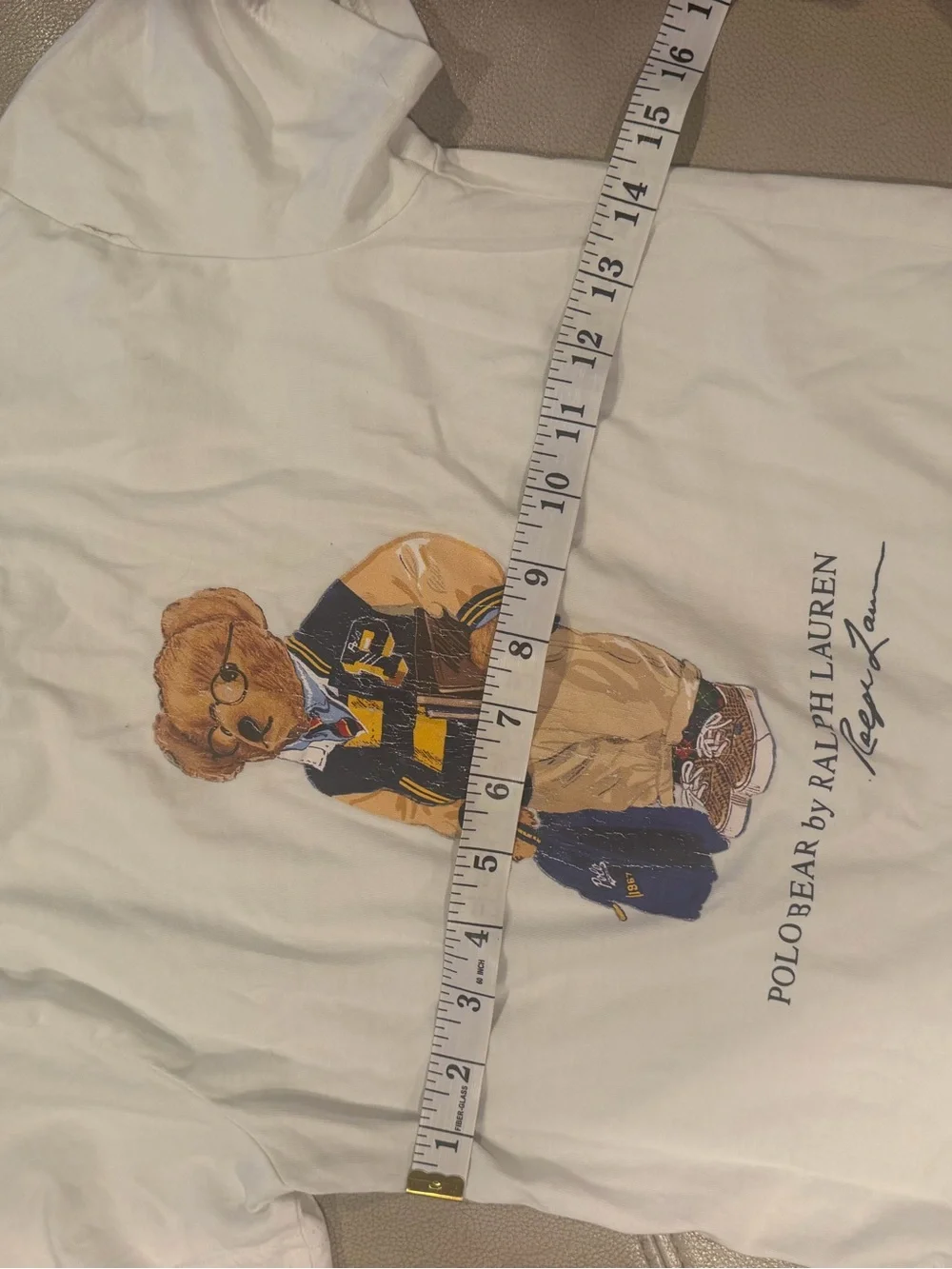 Ralph Lauren Kids Polo Bear Graphic Tee - White with Navy & Yellow Bear Outfit